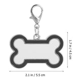 LOGOFUN 4Pcs Sublimation Blank Dog Tag Bone Paw Shaped Pet Tags Blank Name Tag Craft Pet Supplies (Black) LOGOFUN