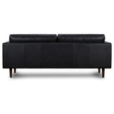 POLY & BARK Napa 88.5” Sofa in Full-Grain Semi-Aniline Italian Tanned Leather, Onyx Black POLY & BARK