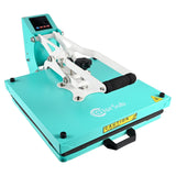 ColorSub Heat Press Machine for T-Shirt 15x15, Digital Industrial Quality Heat Press Machine Clamshell Transfer Sublimation Print Press Machine Teal ColorSub
