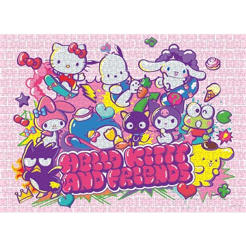 Hello Kitty and Friends “Tokyo Skate” 1,000 Piece Jigsaw Puzzle | Collectible Puzzle Artwork Featuring Hello Kitty, Pochacco, Keroppi & More | Officially-Licensed Sanrio Puzzle & Merchandise USAOPOLY