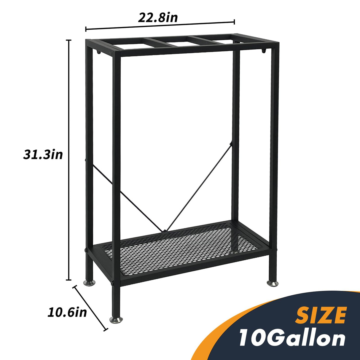 Fish Tank Stand: The Perfect 10 Gallon Metal Aquarium Stand Measuring 22.8" W x 10.6" D x 31.3" H to Fit Your Aquatic Display Needs. tongmo