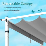 Tangkula 10x12Ft Aluminum Pergola, Patio Pergola with Retractable Sun Shade Canopy, Extra Large Patio Shelter Pavilion, Outdoor Pergola for Deck, Porch, Garden, Yard (Grey) Tangkula
