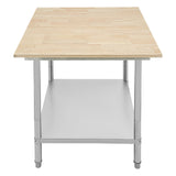 Maple Top Work Table, 36 x 30 x 34 Inch Commercial Butcher Block Wooden Workbench, Kitchen Island Table, Fits Restaurant, Warehouse, Home, Kitchen, Garage Hilberiazel