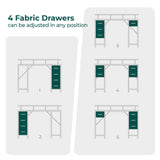 Huuger 47 inch Computer Desk with 4 Drawers, Gaming Desk with LED Lights & Power Outlets, Home Office Desk with Large Storage Space for Bedroom, Work from Home, Black Huuger