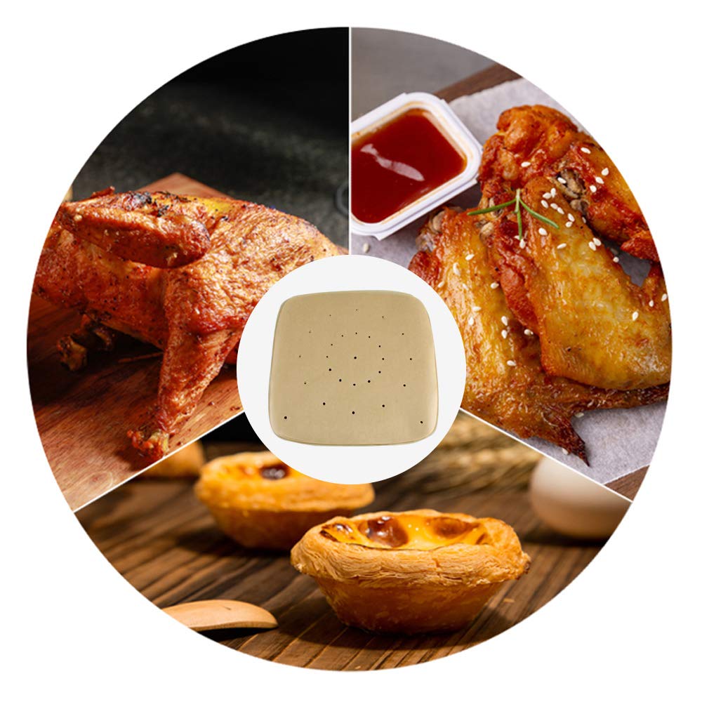 Air Fryer Parchment Paper Liners（11"×11"） Square 100Pcs Unbleached Compatible with XXXL Air Fryer,Perfect for 8.5QT/9.5QT/10QT Or Bigger Air Fryers (Brown) ANQIA