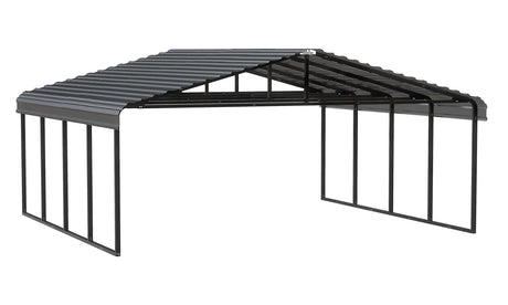 Arrow Carports Galvanized Steel Carport, Double Car Metal Carport Kit, 20' x 24' x 7', Charcoal Arrow