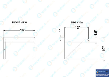 AmGood 12" X 16" Stainless Steel Wall Shelf | Metal Shelving | Garage, Laundry, Storage, Utility Room | Restaurant, Commercial Kitchen | NSF AmGood