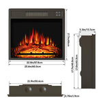 23" Electric Fireplace Insert, Recessed Fireplace Heater with Low Noise, Remote Control with Timer, Touch Screen, Adjustable Flame Brightness, 23.6" L *17.7" H Vabches
