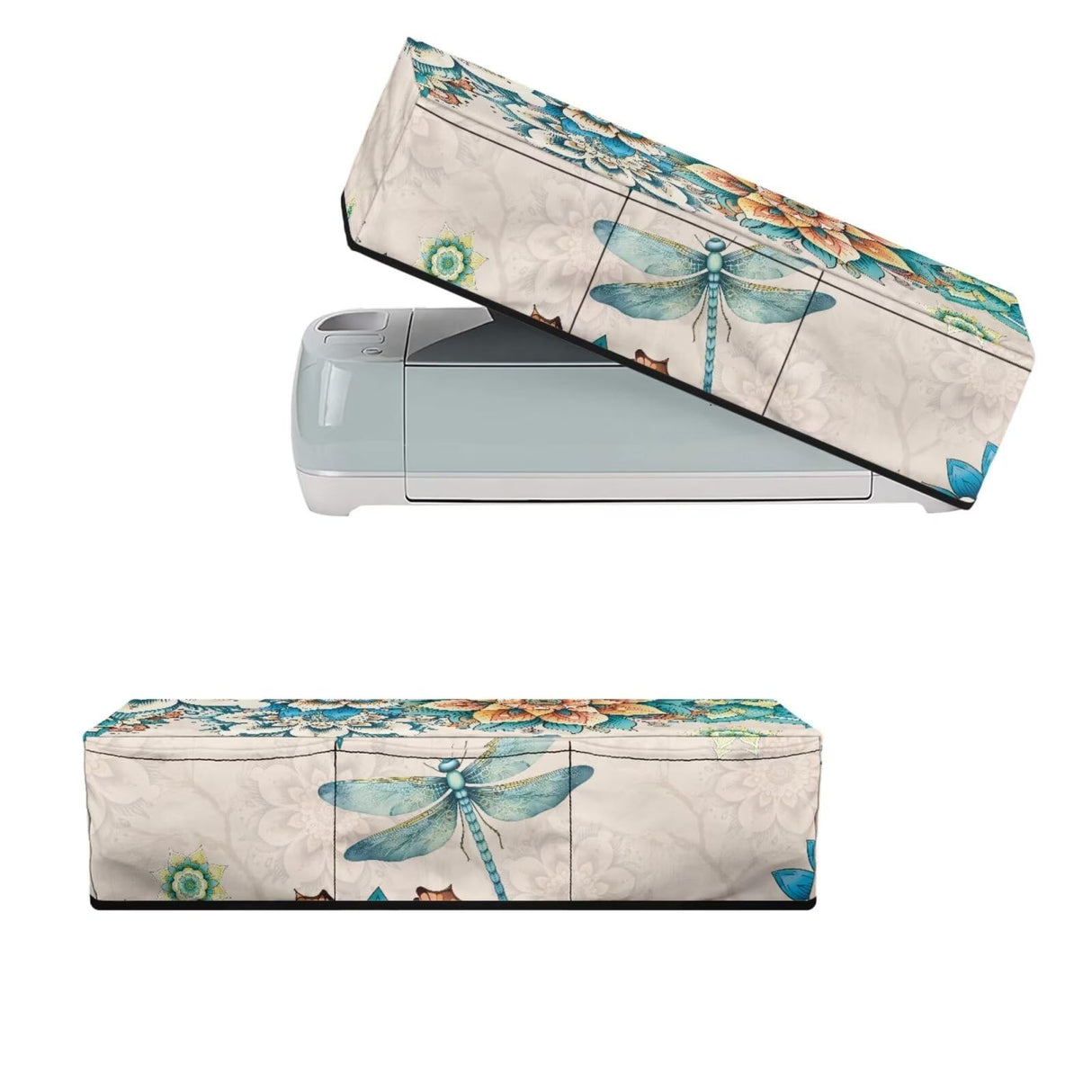 Binienty Dragonfly Dust Cover Compatible with Cricut Maker 3, Explore Air 2, Cricut Explore 3 Machine,Boho Flower Cutting Machine Covers with Pockets Die-Cut Tools & Accessories Binienty
