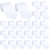 Geyoga 24 Pieces Sublimation Blank Tie for Men Solid DIY Dye White Polyester Neckties Sublimation for Weddings Party Geyoga