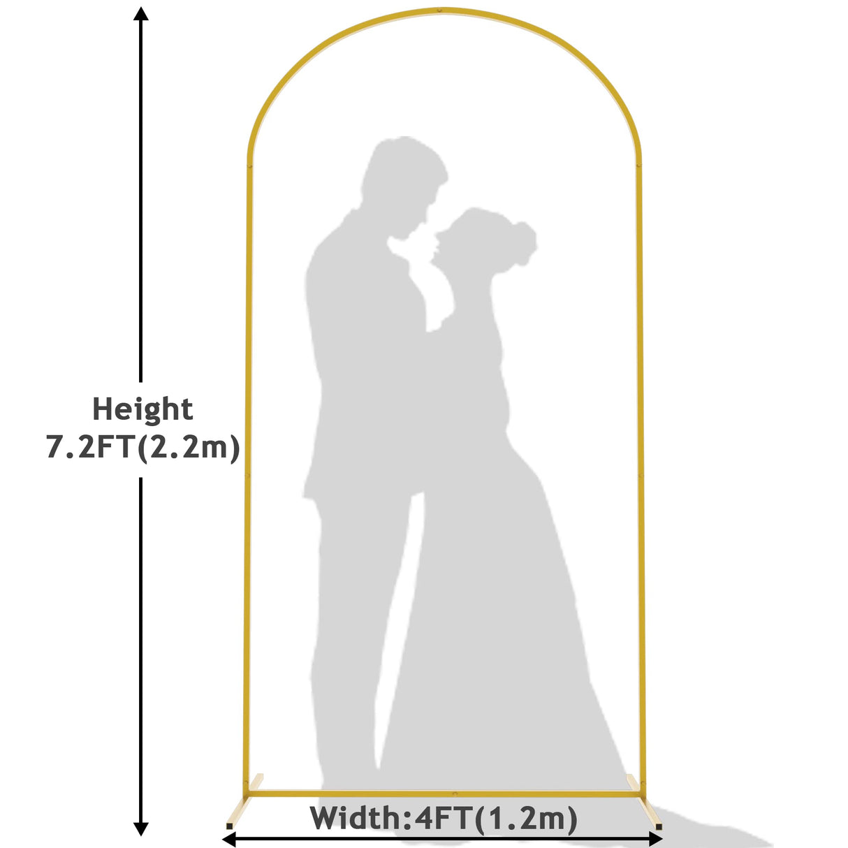 Wokceer 7.2 FT Wedding Arch Backdrop Stand, Square Arch Gold Metal Arch Backdrop Stand for Wedding Ceremony Birthday Party Bridal Baby Shower Photo Booth Garden Floral Balloon Arch Decoration Wokceer