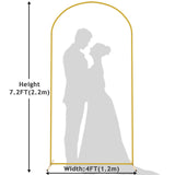 Wokceer 7.2 FT Wedding Arch Backdrop Stand, Square Arch Gold Metal Arch Backdrop Stand for Wedding Ceremony Birthday Party Bridal Baby Shower Photo Booth Garden Floral Balloon Arch Decoration Wokceer