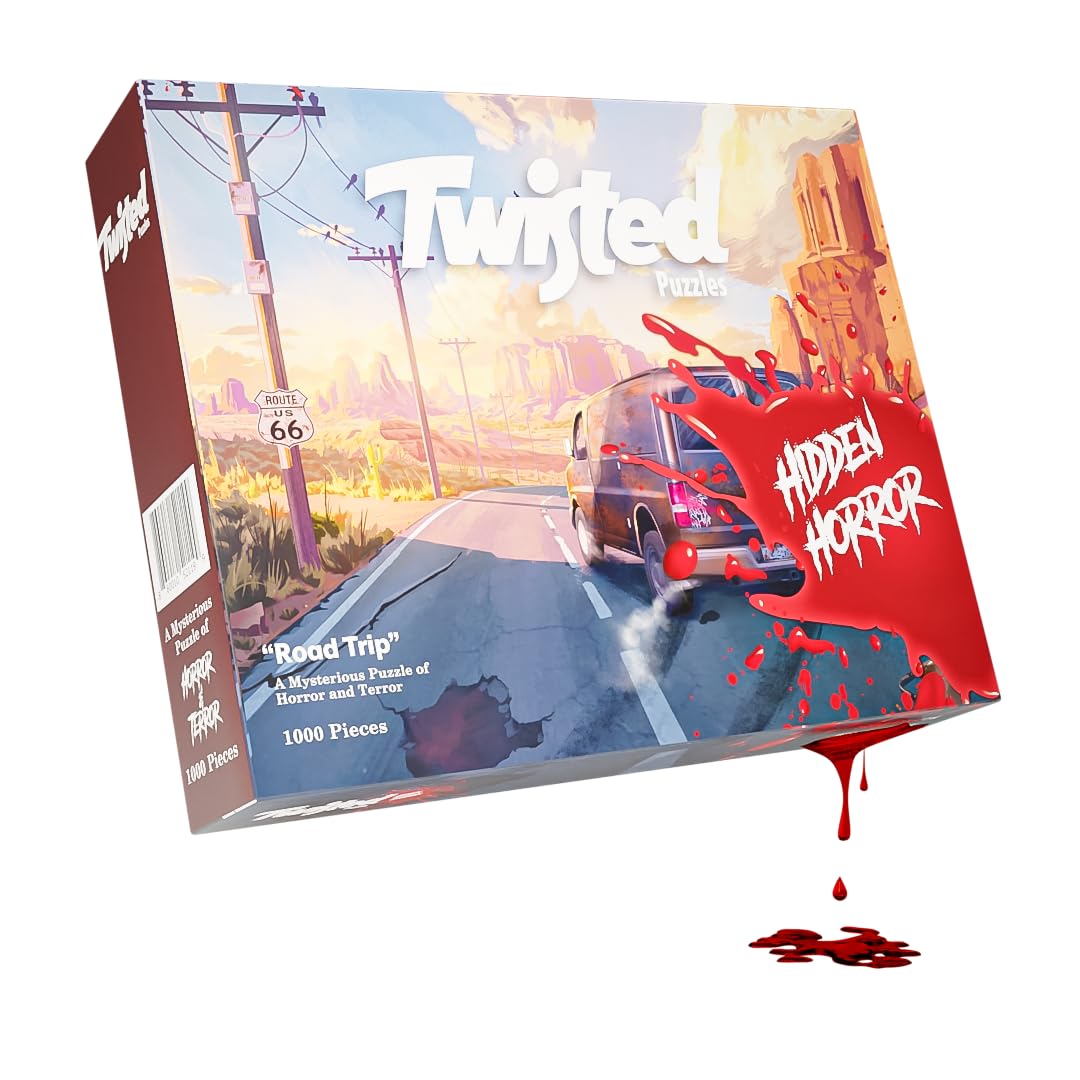 Twisted Puzzles - Hidden Horror Series: Road Trip, 1000 Piece Adult Jigsaw Puzzle, Halloween Puzzle, A Scare for Those Who Dare Twisted Puzzles