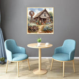LILEIDECO Wooden House and Sunflowers Diamond Painting Kits for Adults DIY 5D Diamond Art Paint with Round Diamonds Full Drill Gem Art Painting Kit for Home Wall Decor Gifts 13.7x13.7inch LILEIDECO