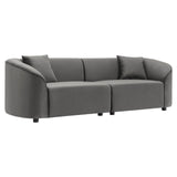 Christopher Knight Home 87.50" Curved Oversized 2 Seater Sofa, Upholstered Couch Chair, Soft Seating Lounge Chair, Cozy Loveseat with Armrest, Reading Sofas for Living Room, Home Rest, Grey Christopher Knight Home
