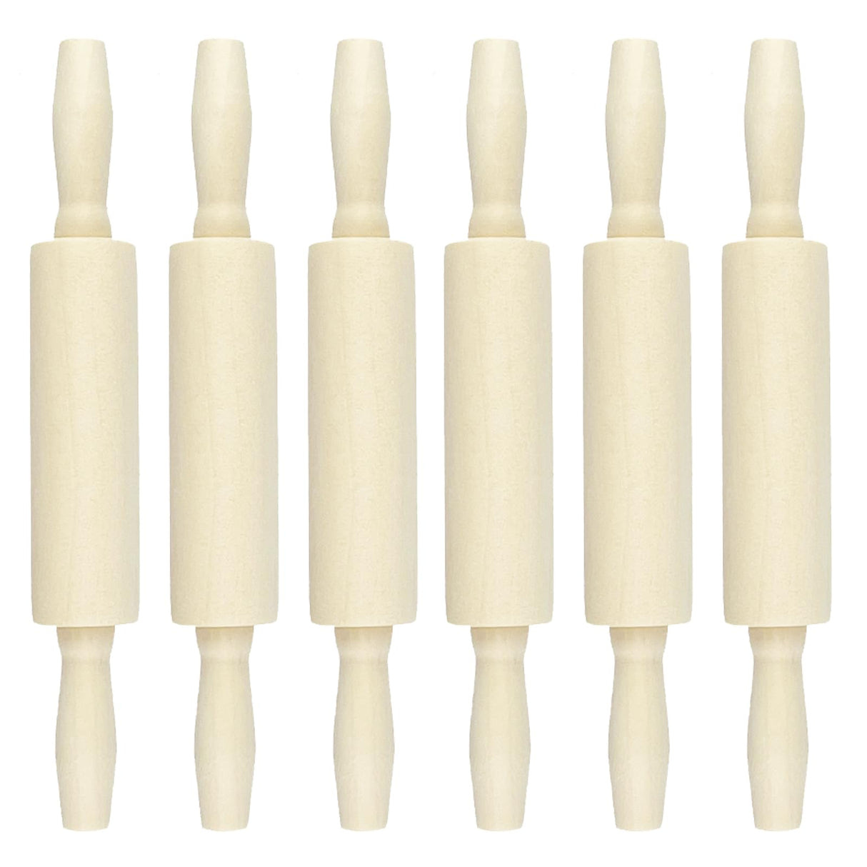 Miokun 6 Pack Wood Small Rolling Pin for Kids, 7.9 Inch Kids Rolling Pin for Home Kitchen Miokun