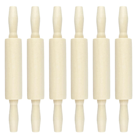 Miokun 6 Pack Wood Small Rolling Pin for Kids, 7.9 Inch Kids Rolling Pin for Home Kitchen Miokun