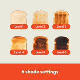 bella 2 Slice Slim Toaster, Fits-anywhere™ Kitchenware, 6 Setting Shade Control with Reheat & Cancel Buttons, Removable Crumb Tray, 10” Long Slot, Anti Jam & Auto Shutoff, 900 Watt, Oatmilk BELLA