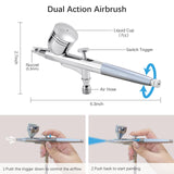 Orcair Air Brush Kit with Compressor,40PSI High Pressure Compressor with Auto Stop,Dual Action Multi-Function Airbrush Compressor with Cleaning Kit for Painting,Craft Model,Nail Art,Makeup,Tattoo Orcair