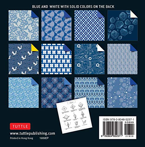 Origami Paper 200 sheets Blue and White Patterns 6" (15 cm): Double Sided Origami Sheets Printed with 12 Different Designs (Instructions for 6 Projects Included) - WoodArtSupply