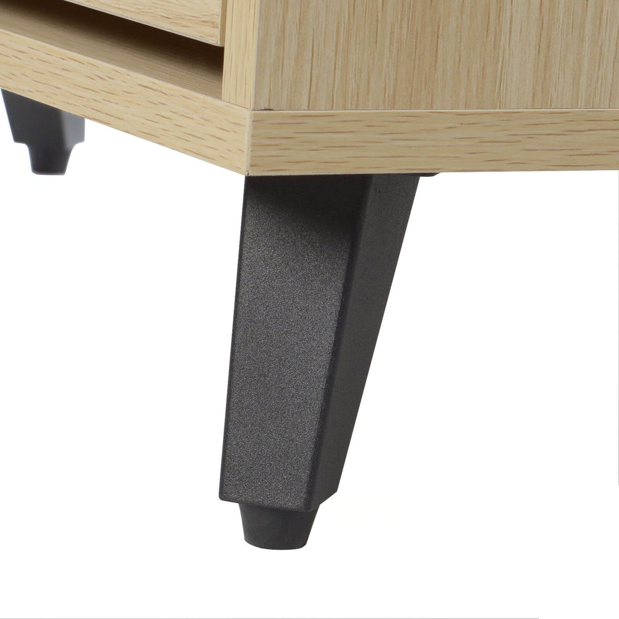 Angel Sar Rattan Shoe Cabinet for Entryway, Slim Shoe Storage Cabinet with 2 Flip Drawers, Hidden Shoe Organizer, Shoe Rack Cabinet with Metal Legs, Natural Wood Angel Sar