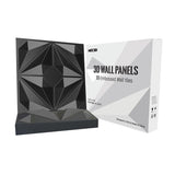 MIX3D 20 Pack Textured 3D Wall Panels for Interior Wall Decor, PVC Decorative Wall Panels for Living Room Bedroom Hotel Office, Black 12''x12'' Cover 19.4 Sq. Ft MIX3D