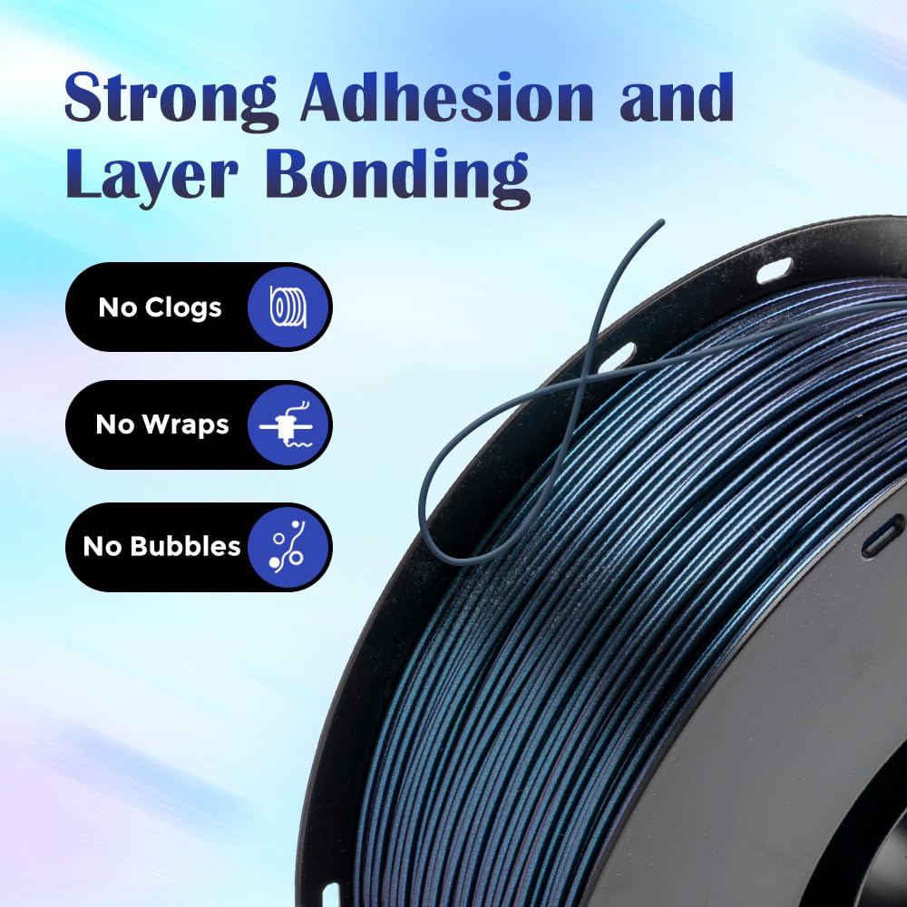 VOXELAB Chameleon HS PLA Filament 1.75mm+/- 0.02mm, Color Changeable Rapid PLA 3D Printer Filament, Max 500mm/s High Speed Printing, Changing Colors Filament 1kg Spool (2.2lbs),Burnt Titanium Voxelab