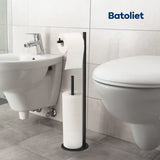 Toilet Paper Holder Stand, Bathroom Toilet Paper Roll Holder Stand with Reserve, Standing Toilet Paper Holder with Storage Batoliet