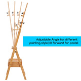 MEEDEN Forward Tilt Studio H-Frame Easel with Art Supply Storage Drawer - Adjustable (58"~75") Solid Beech Wood Easel Stand for Artists, Students and Beginners, Holds Canvas Art up to 37" MEEDEN