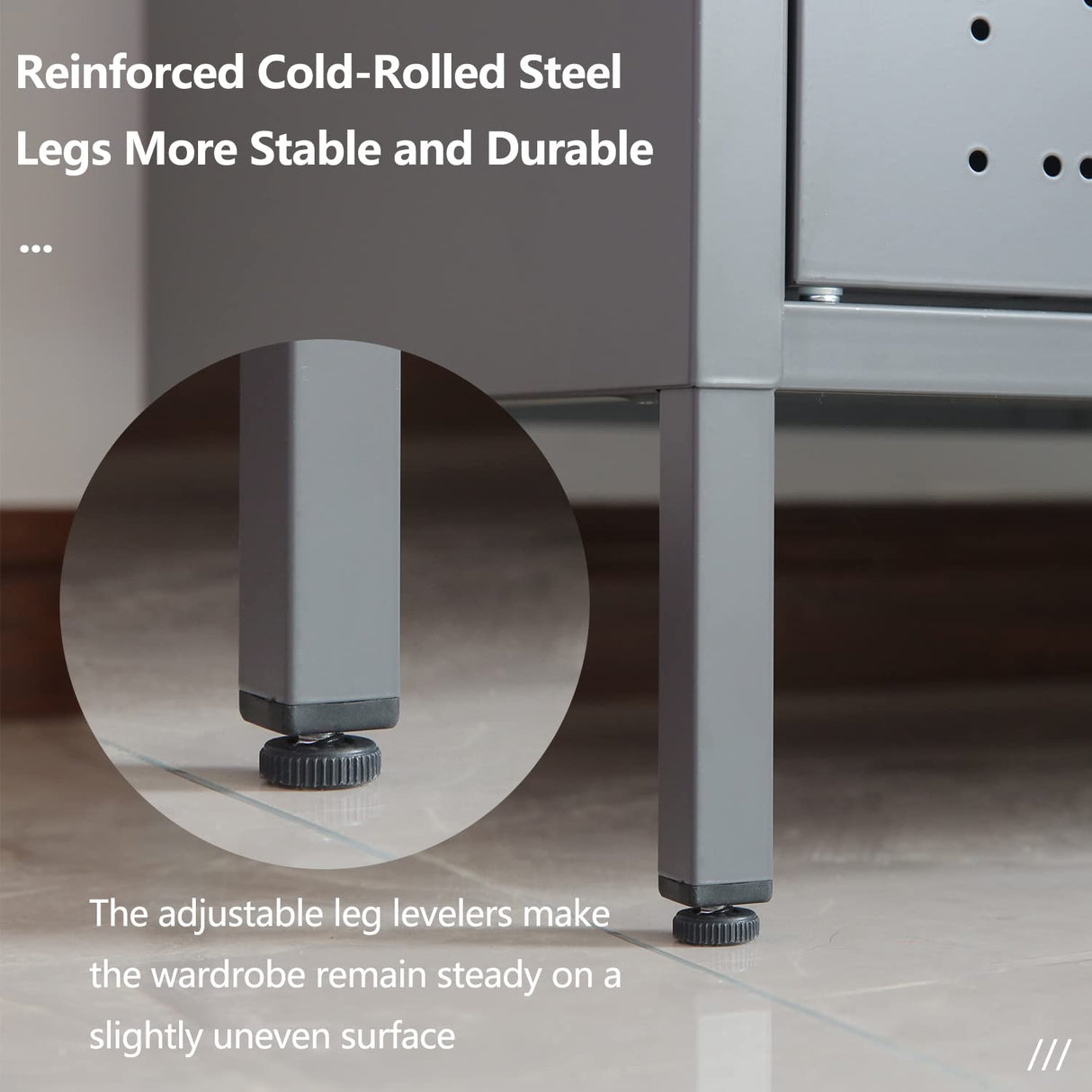 BESFUR Bedroom Armoires, Metal Wardrobe Armoire Closet with Hanging Rod, Adjustable Shelves, 20" D x 31.5" W x 74" H - Charcoal Grey BESFUR