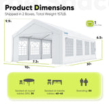 Quictent Premium 10x30 Party Tent Heavy Duty Outdoor Gazebo White Event Shelter Wedding Canopy Tent for Parties Carport BBQ with Removable Sidewall Windows & Storage Bags Quictent