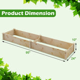 Giantex Raised Garden Bed, 95" Lx24 Wx10 H Outdoor Wood Planter Box for Vegetables Flowers Herbs Fruits, Easy-Assembly Wooden Planter Raised Bed for Backyard Garden Lawn Giantex