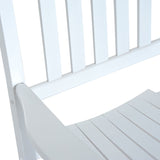 Outsunny Outdoor Rocking Chair, Wooden Rocking Patio Chairs with Rustic High Back, Slatted Seat and Backrest for Indoor, Backyard, Garden, White Outsunny