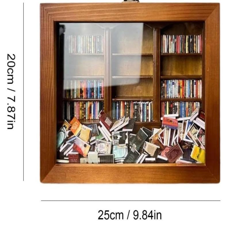 Shake Away Your Anxiety Wooden Bookshelf Ornament - Mini Book Box Display for Stress Relief TPXAVRDZ