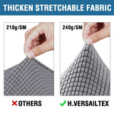 H.VERSAILTEX 3 Piece Stretch Sofa Covers for 2 Cushion Loveseat Couch Covers for Living Room Sofa Slipcovers (Base Cover Plus 2 Seat Cushion Covers) Thicker Jacquard Fabric(Medium Sofa, Dove) H.VERSAILTEX