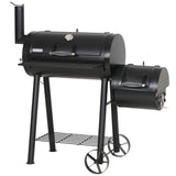 GREEN PARTY Offset Smoker Charcoal Grills with 28-Inch Cook Chamber, Barrel Smoker and Charcoal Grill Combo, 512 Sq. In. Space Barrel Charcoal Smoker Grill for Outdoor BBQ Patio Backyard Cooking GREEN PARTY