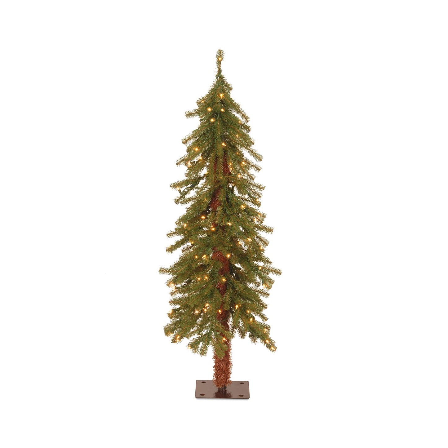 National Tree Company Pre-lit Artificial Christmas Tree | Includes Pre-strung White Lights | Hickory Cedar - 4 ft