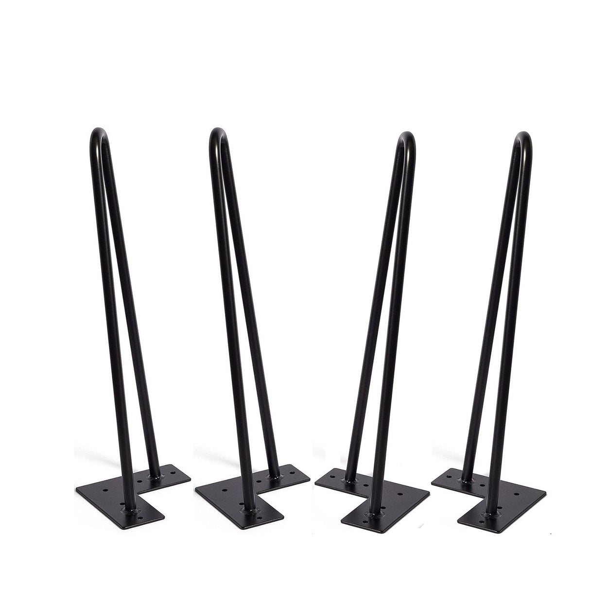 MSOBAIW Hairpin Legs 16 Inch Set of 4, DIY Metal Table Furniture Legs Ideal for Dining Table, Desk, 3/8" Diameter Mid Century Modern Style (16", Black) MSOBAIW