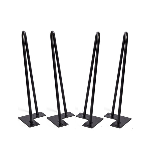 MSOBAIW Hairpin Legs 16 Inch Set of 4, DIY Metal Table Furniture Legs Ideal for Dining Table, Desk, 3/8" Diameter Mid Century Modern Style (16", Black) MSOBAIW