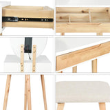 YOURLITE Makeup Vanity Table Set with 3 Modes Adjustable Lighted Mirror Cushioned Stool, Dressing Table for Small Space YOURLITE