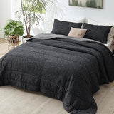 Bedsure Queen Comforter Set - Cooling and Warm Bed Set, Charcoal Black Reversible Bedding for All Season, 3 Pieces, 1 Queen Size Comforter (88"x88") and 2 Pillow Cases(20"x26") Bedsure