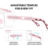 UKNOW Safety Glasses Over Eyeglasses, Anti Fog Safety Goggles ANSI Z87.1, Adjustable Protective Eyewear UKNOW