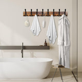 Homagic Coat Rack Wall Mount 31.5'' Coat Hanger Wall Mount Burnt Brown Coat Hooks for Wall Rustic Towel Racks for Bathroom Living Room Coat Hat Cloth Homagic