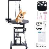 24" Electric Dog Grooming Table with Wired Remote Control, Professional Heavy Duty Pet Grooming Table for Dogs at Home, Adjustable Overhead Arm & Tool Organizer, Small Pet Grooming Station URBANVISTA