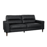 Lexicon Leather Couch Sofa, Modern Couch Sofa, Top Grain Leather Sofa, Oversized Sofa for Living Room, Bedroom, Office, Apartment, Waiting Room, 3-Seater Couches, Black Lexicon