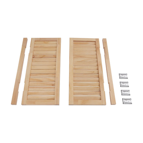 Undercat Swinging Door Cafe Door, Solid Wood Partition Door, Two-Way Saloon Doors, Half-Waist Dividing Doors for Hallway Porch Kitchen Bar Pub Entrance Partition, 35.43 * 35.43 in, Wood Color Undercat