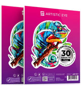 ARTISTIC EYE 9x12” Premium Watercolor Pads, Pack of 2 (60 Sheets), Glue Bound, 140lb (300gsm), Acid-Free Paper, Perfect for Most Wet & Dry Media, Ideal for Beginners, Artists & Professionals ARTISTIC EYE