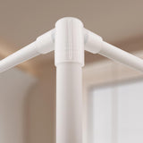 King Canopy Bed Frame, Stainless Steel Metal Size, Sturdy Post Poles Thicken Frame for Wood Bedroom Decor, White Mosqutent