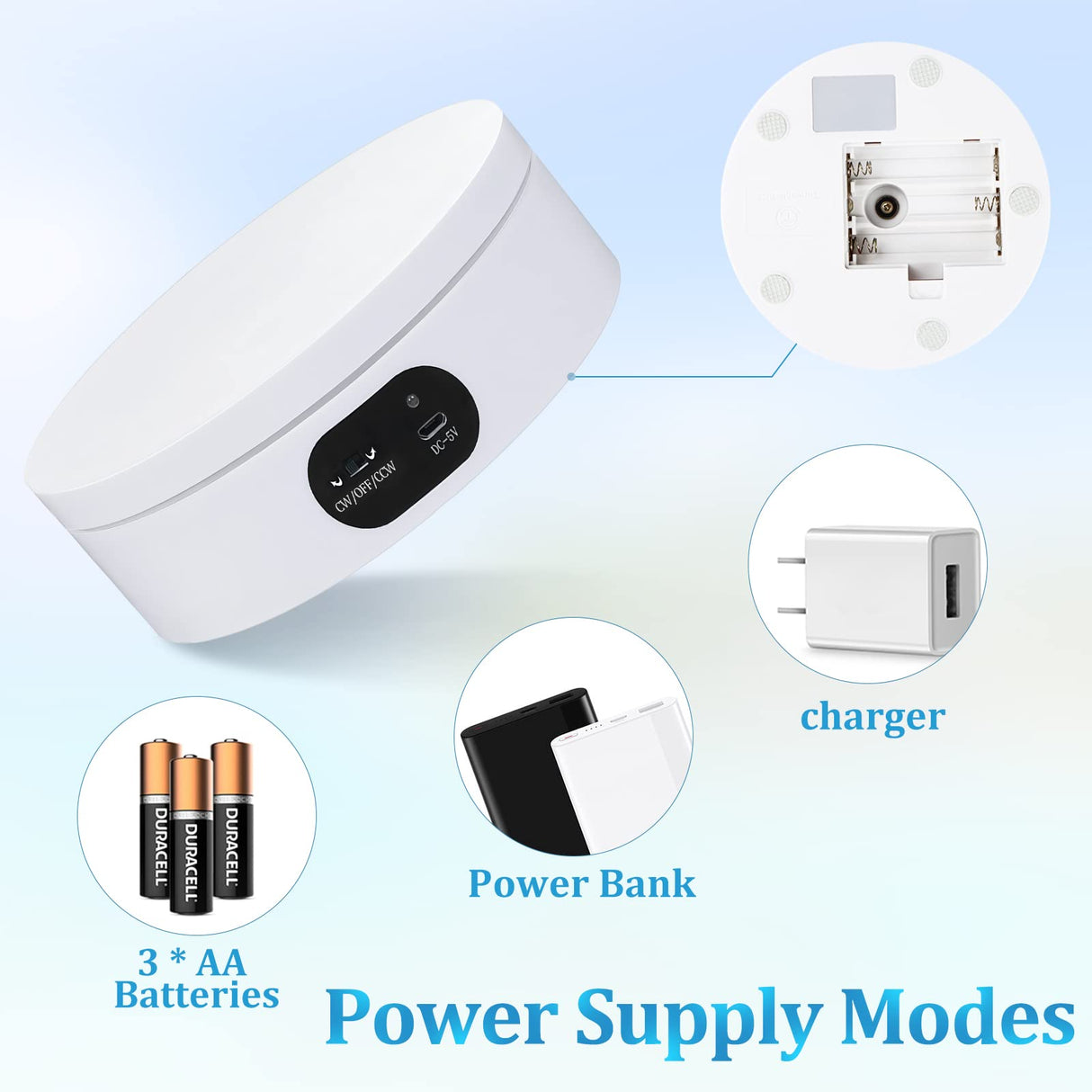 USLINSKY Exhibition Stand for Sublimation Tumbler, 360° Automatic Mute Rotating Revolving Platform 12oz, 20oz&50oz Heat Press Blanks Tumblers Skinny Straight, Cup(White), White-01 (ZT-001) USLINSKY