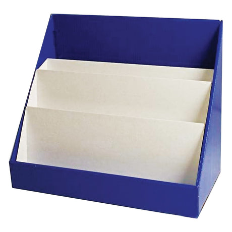 Classroom Keepers Sturdy Cardboard Book Shelf, 3-Tiered, Blue, 17" H x 20" W x 10" D, 1 Unit Pacon
